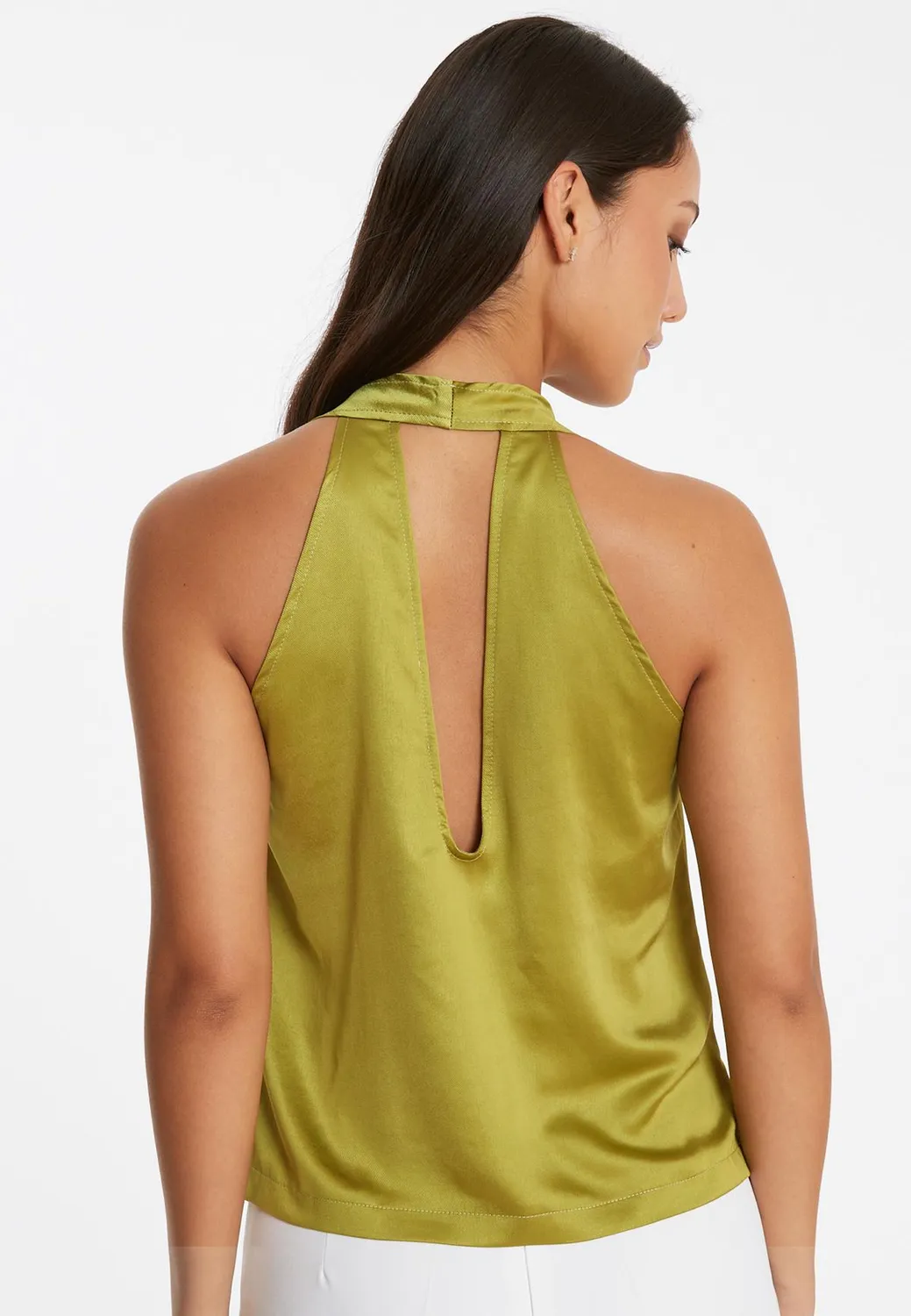 Ana Alcazar Pahymi top scollo cascata verde
