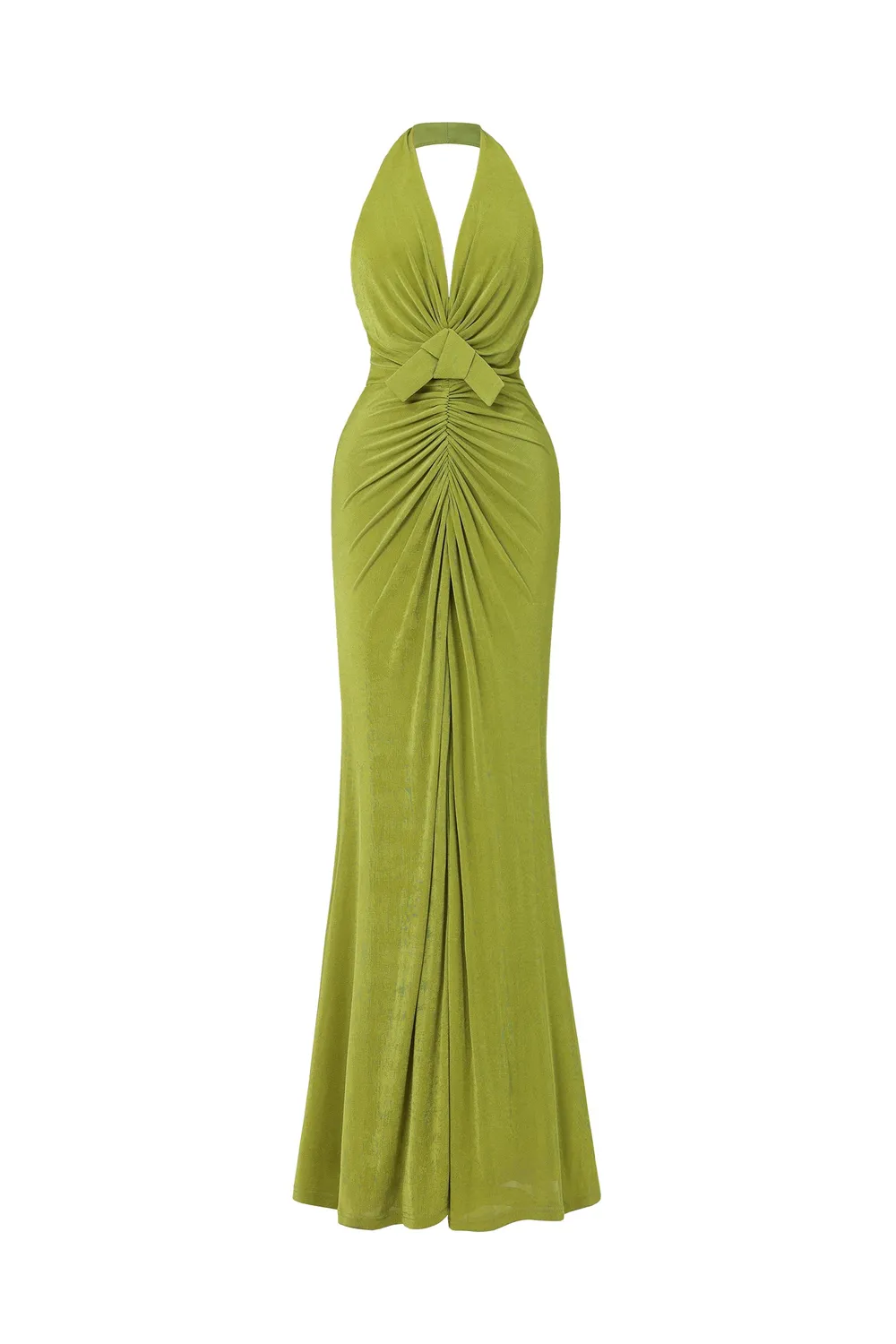 Bella Barnett Jalila abito maxi verde scollo V spacco