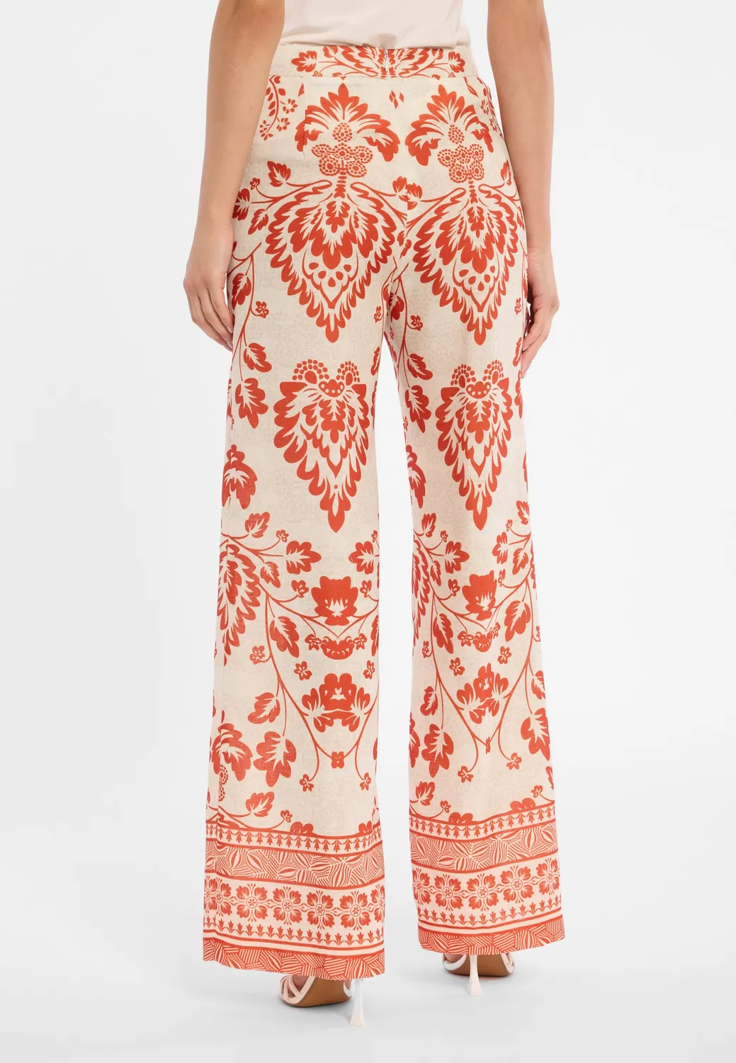 Ana Alcazar Dorexon pantaloni larghi fantasia arancio