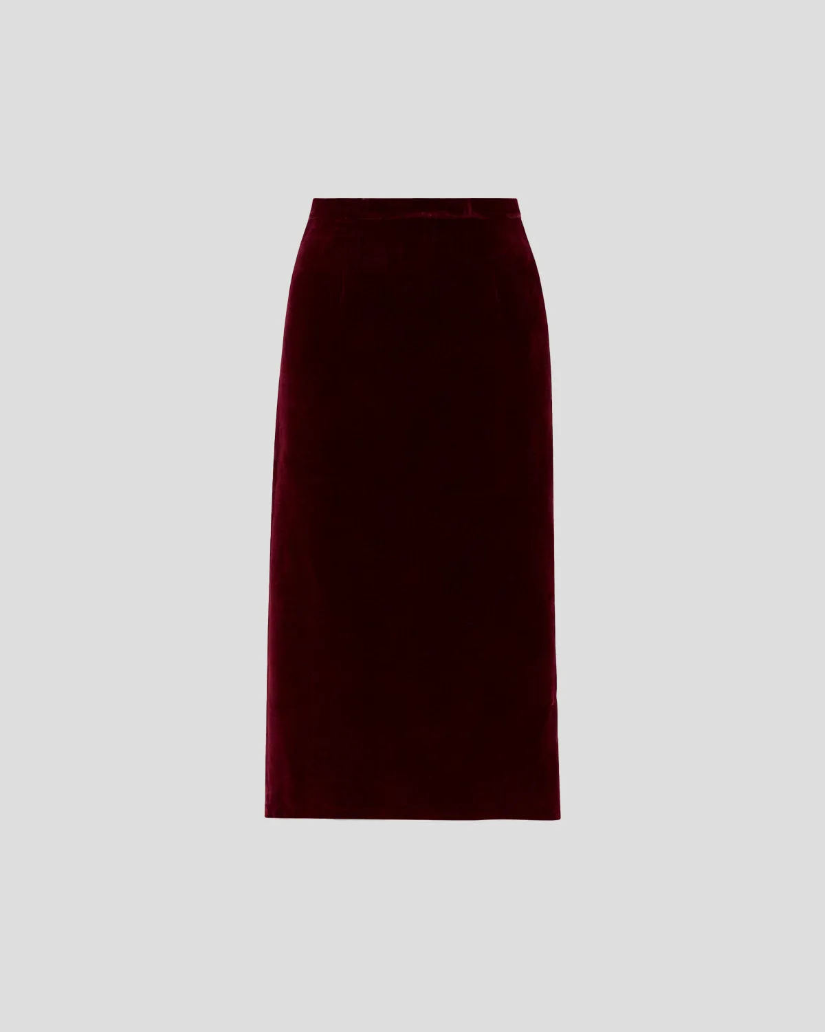 Violante Nessi Shea gonna velluto di seta bordeaux