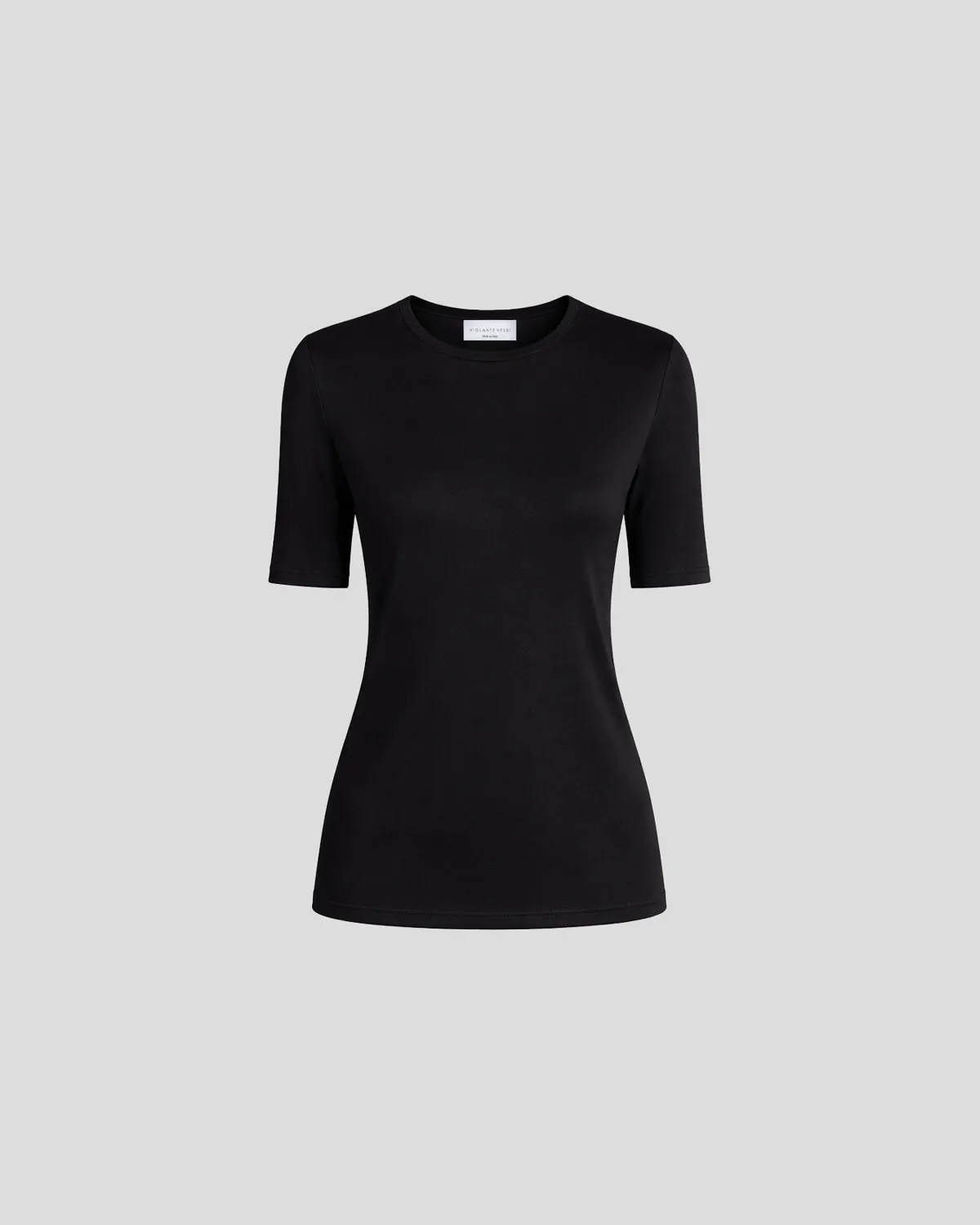 Violante Nessi Esser top nero jersey di seta