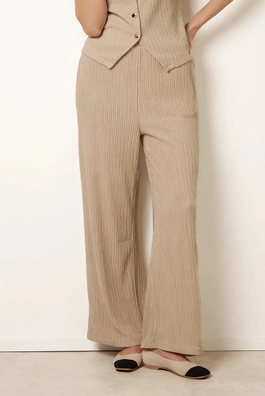 Blue Vanilla Pantaloni Palazzo Stone Gamba Larga Elastico