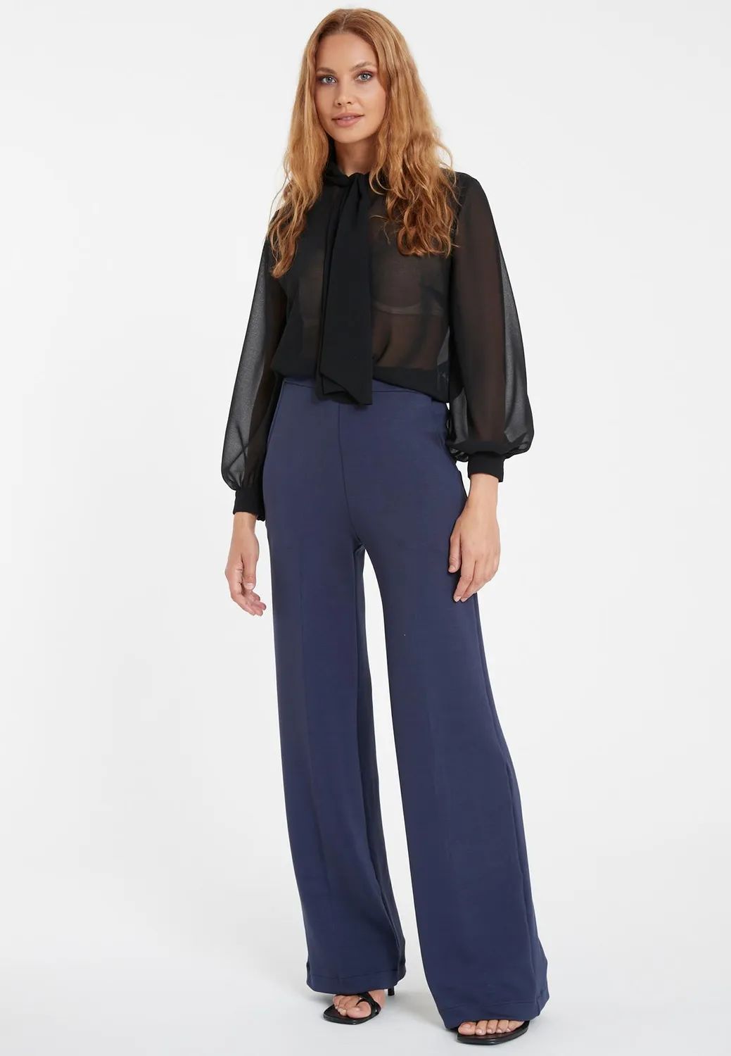 Ana Alcazar Sefasi pantaloni larghi jersey blu