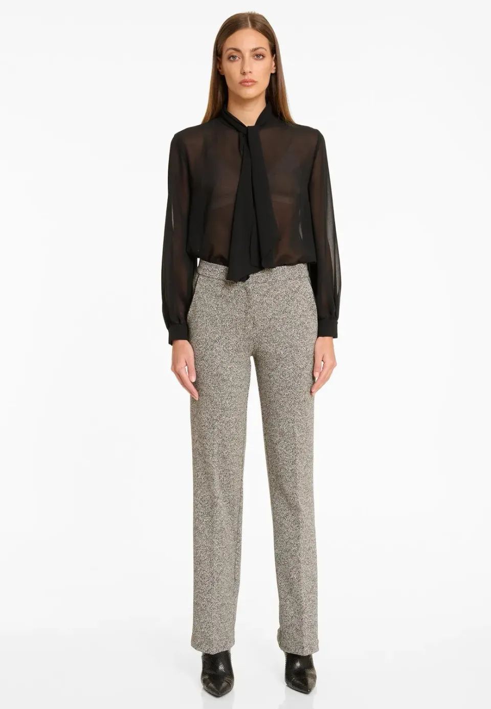Ana Alcazar Alena pantaloni tweed grigi ufficio