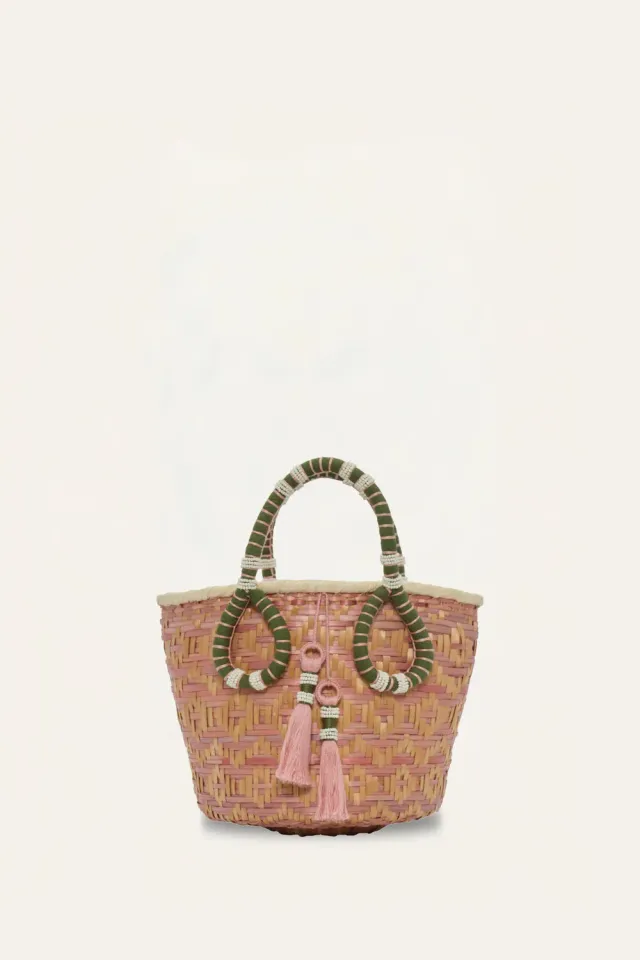Johanna Ortiz Heritage mini borsa secchiello palma verde