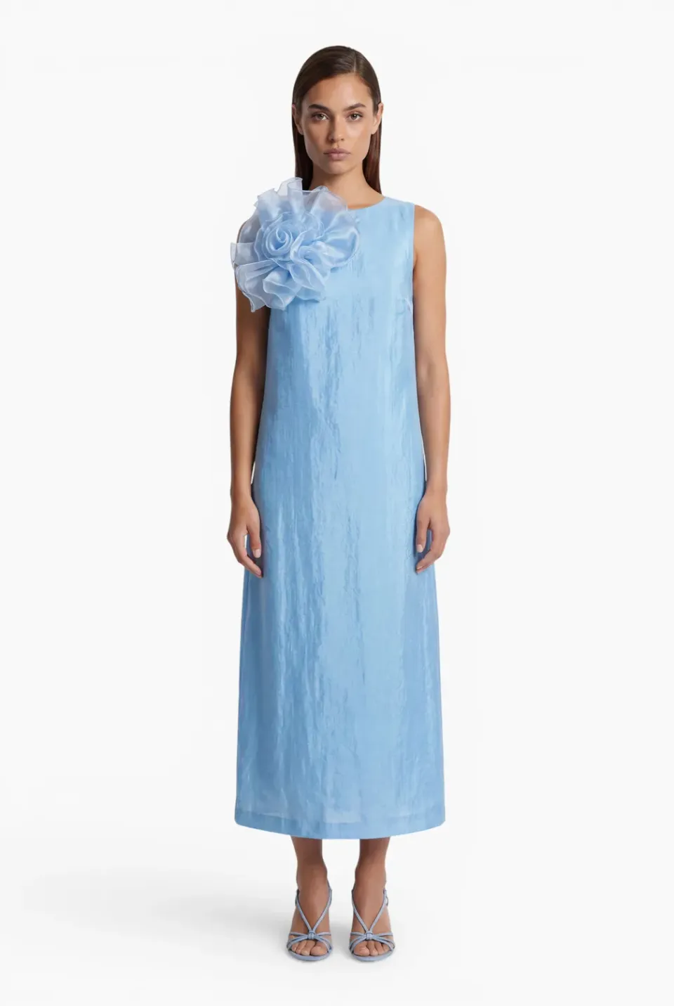 Ana Alcazar Davia abito midi azzurro lyocell