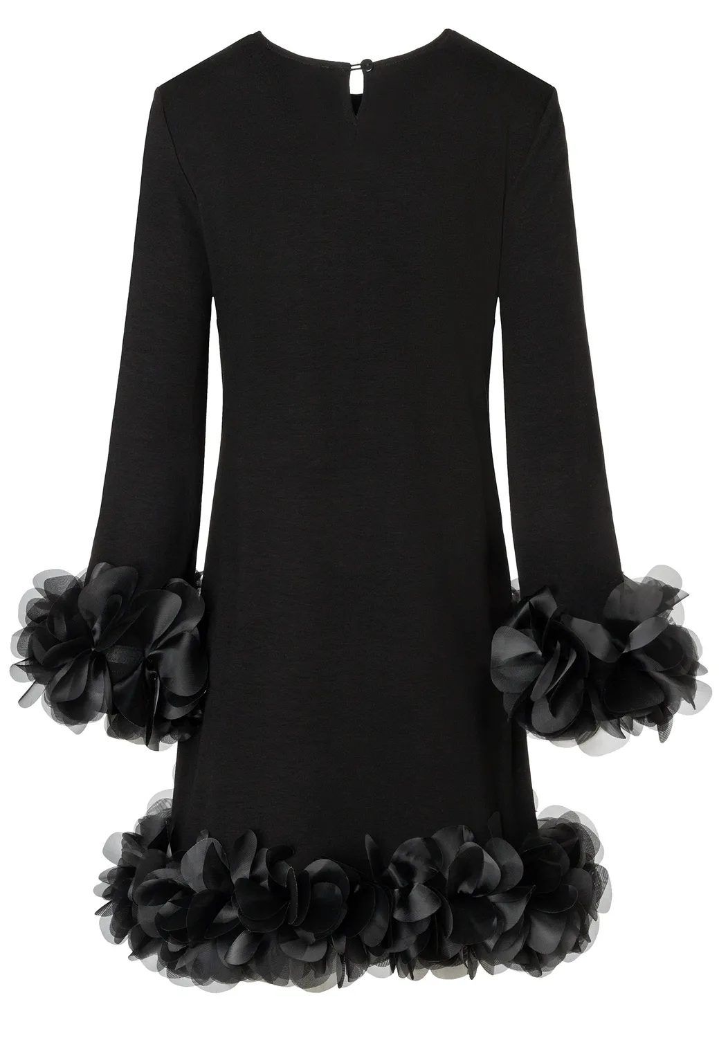 Ana Alcazar Engy abito nero fiori organza