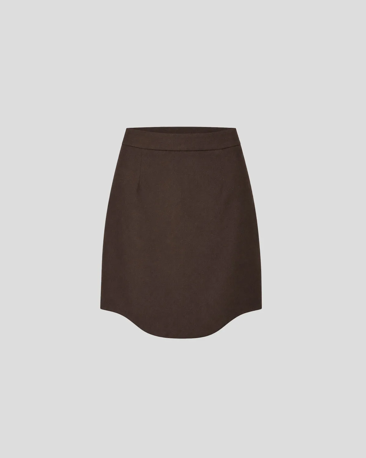 Violante Nessi Kaling gonna marrone lana crepe