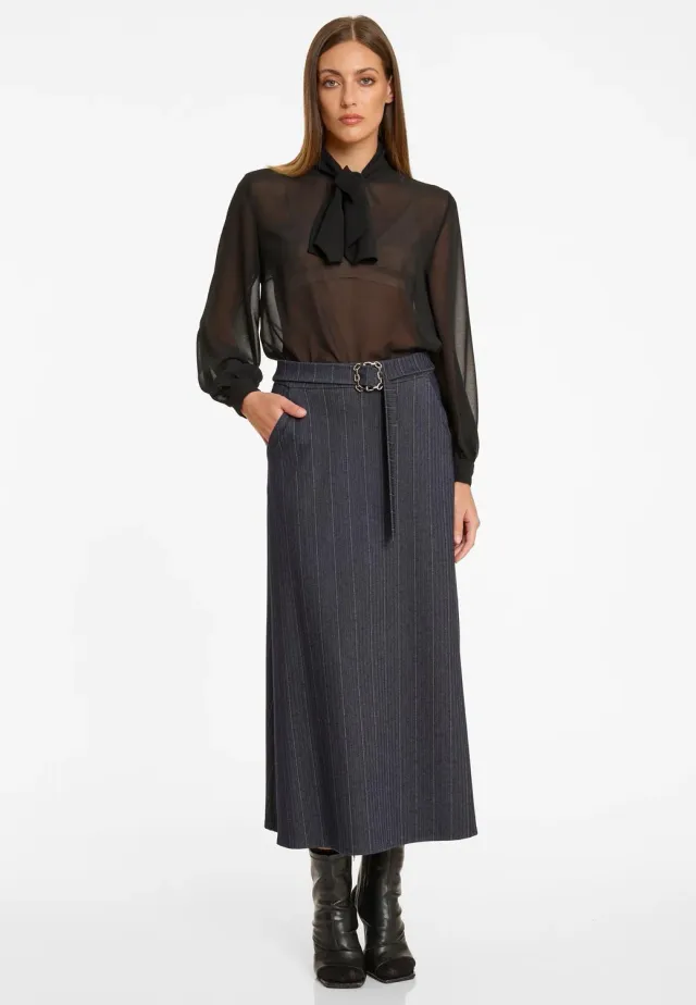 Ana Alcazar Aposi gonna midi denim gessata