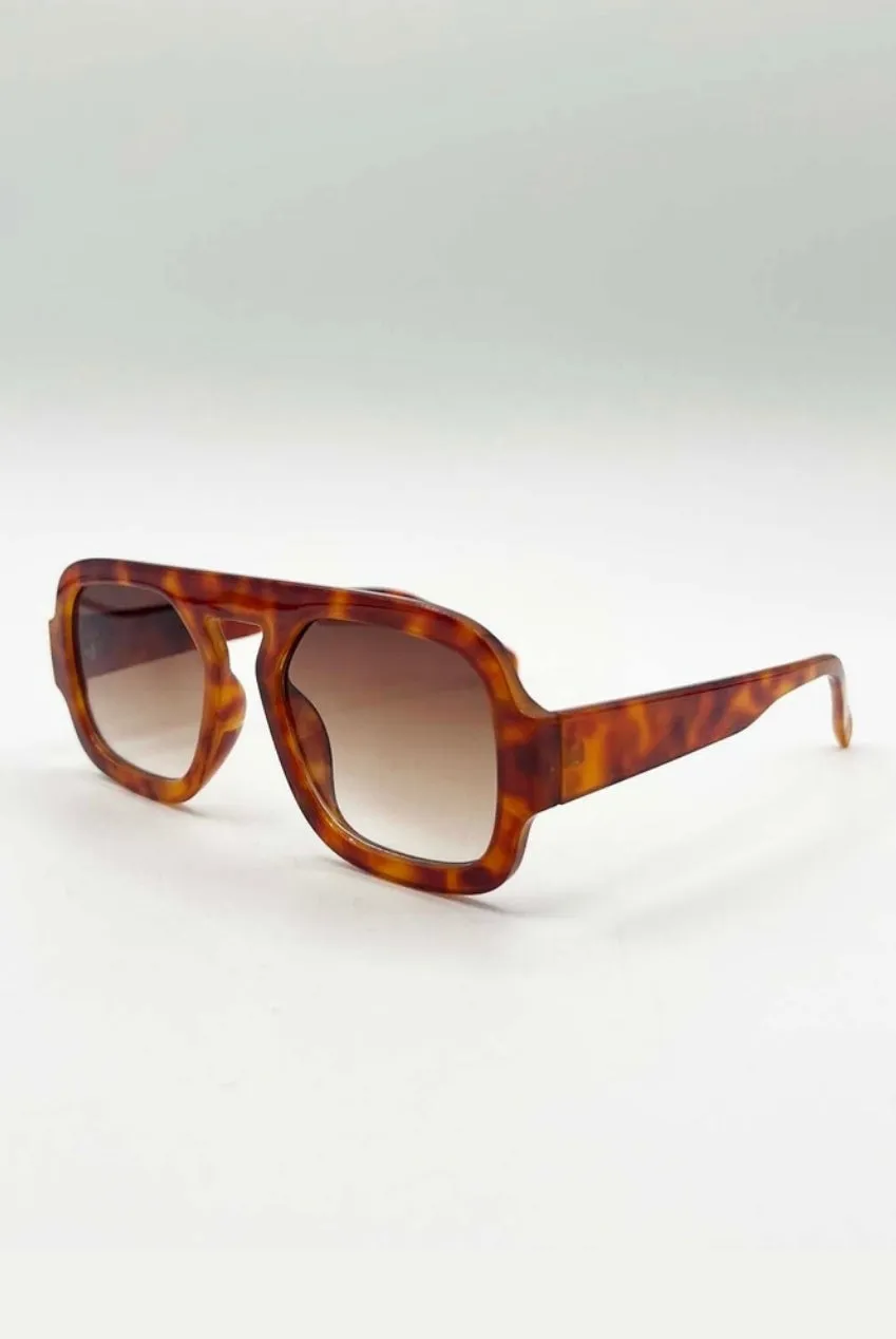SVNX Retro Navigator Occhiali Sole Tartarugati UV400