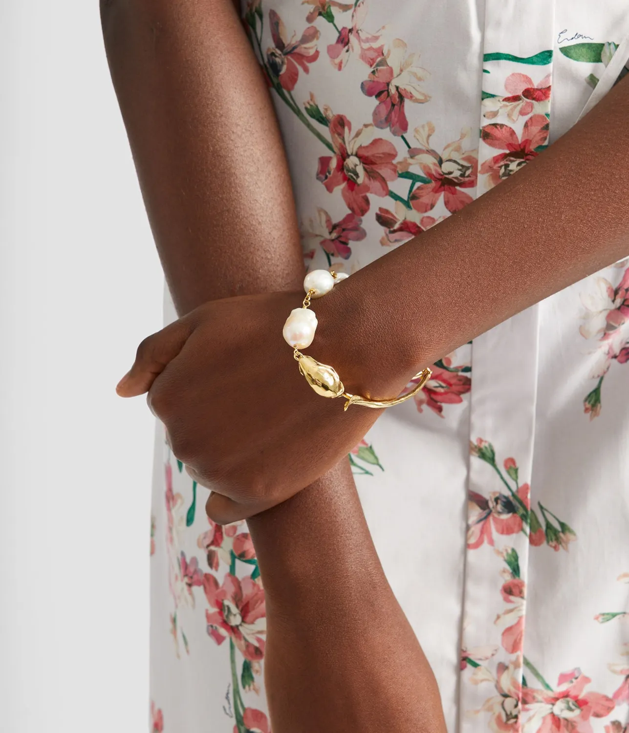 Erdem Bloom bracciale perle ottone oro