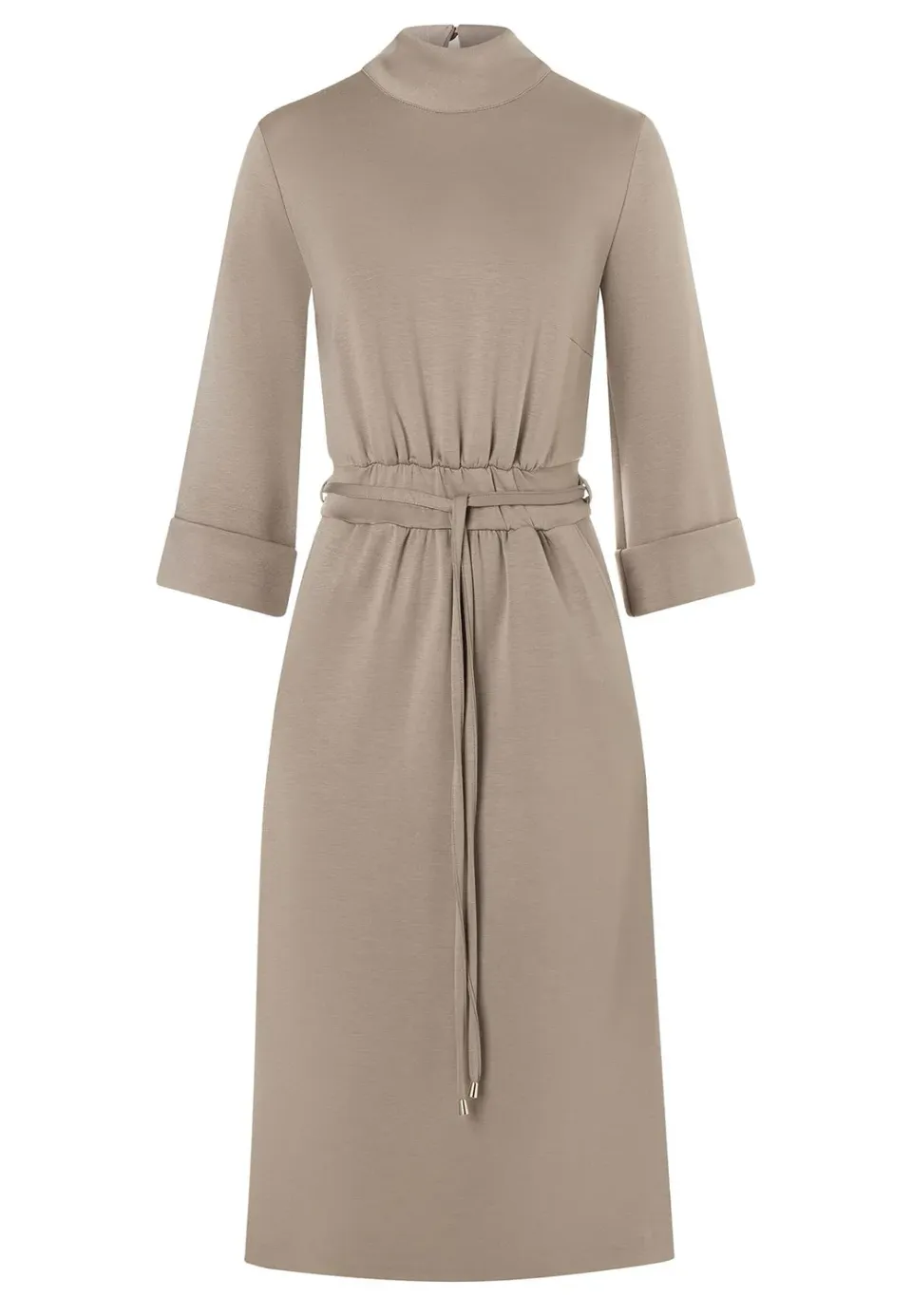 Ana Alcazar Hegly abito midi jersey beige collo alto