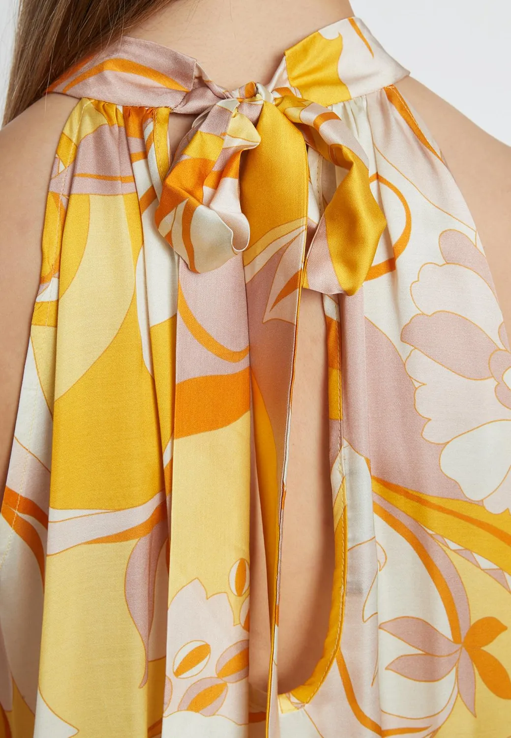 Ana Alcazar Redia top all'americana floreale giallo