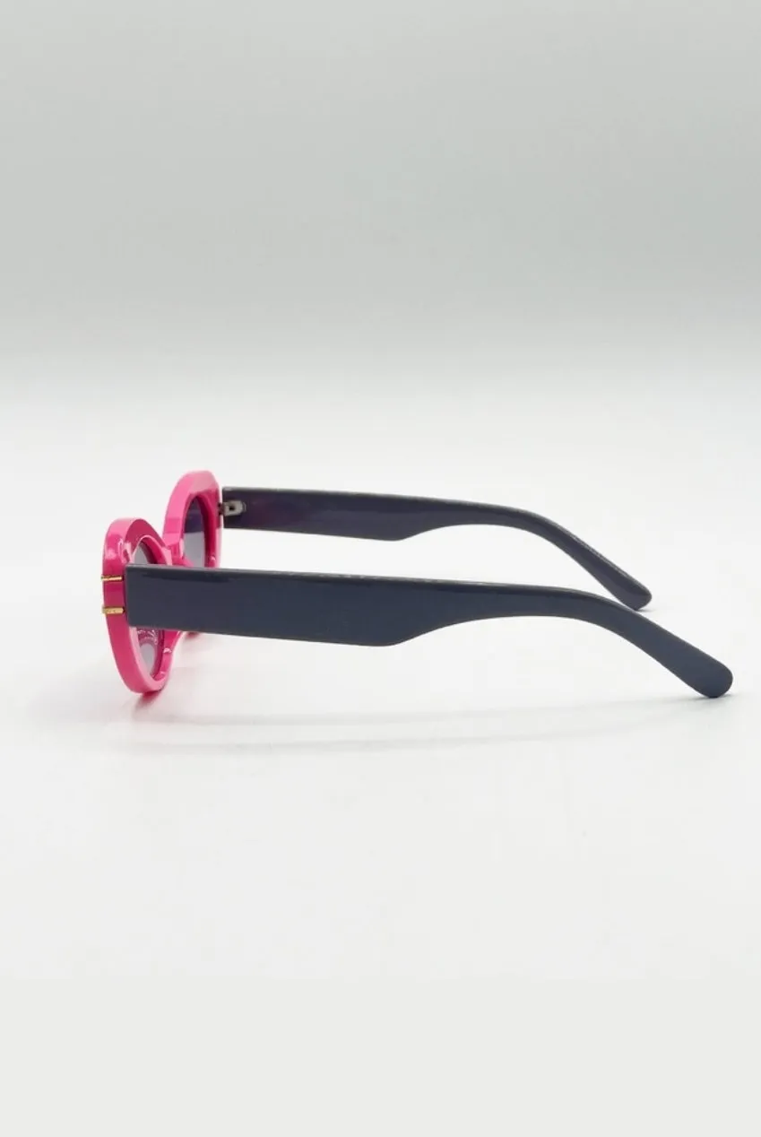 SVNX Oval Cat-Eye occhiali da sole rosa fucsia UV400