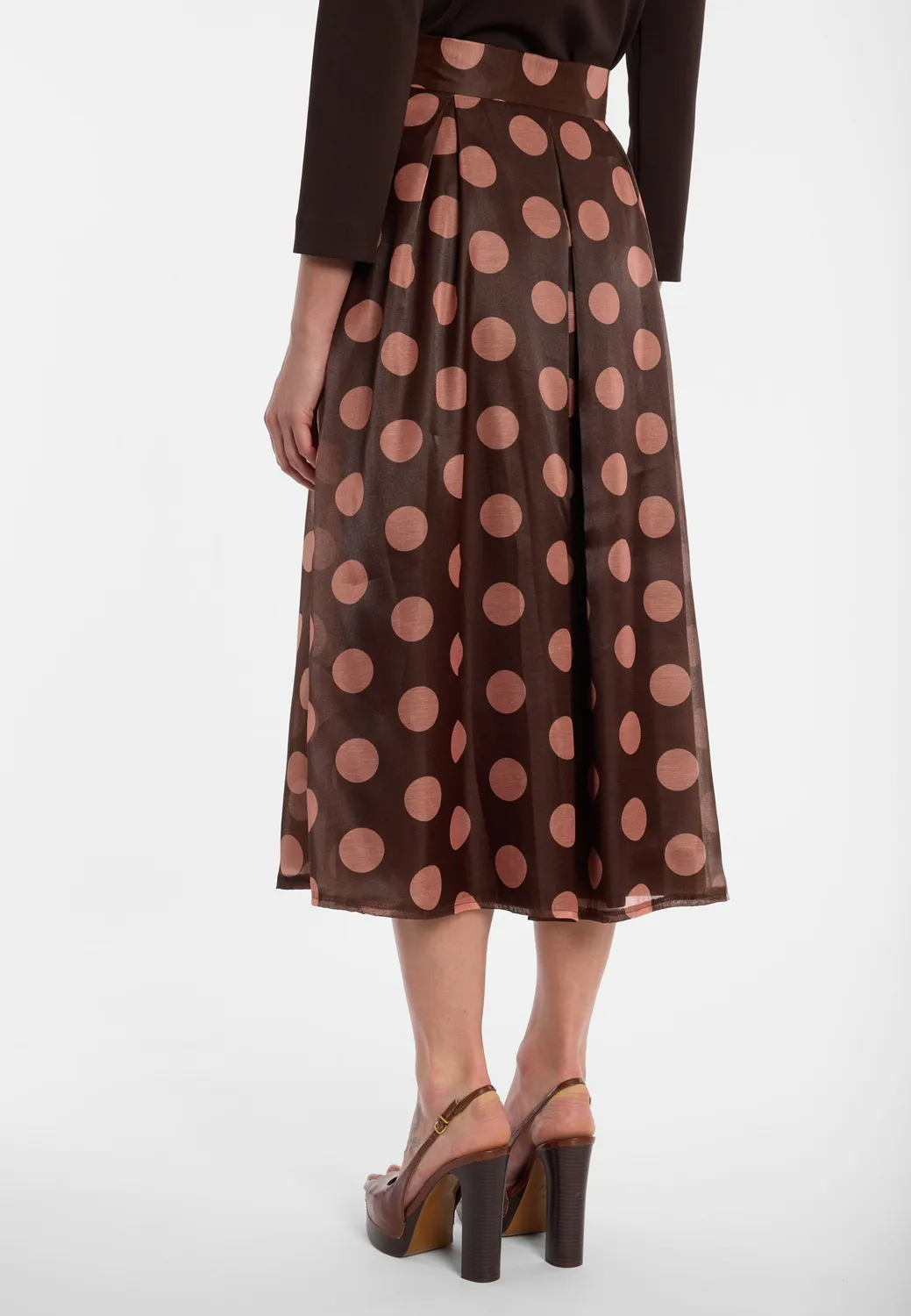 Ana Alcazar Eliranda gonna plisse midi pois