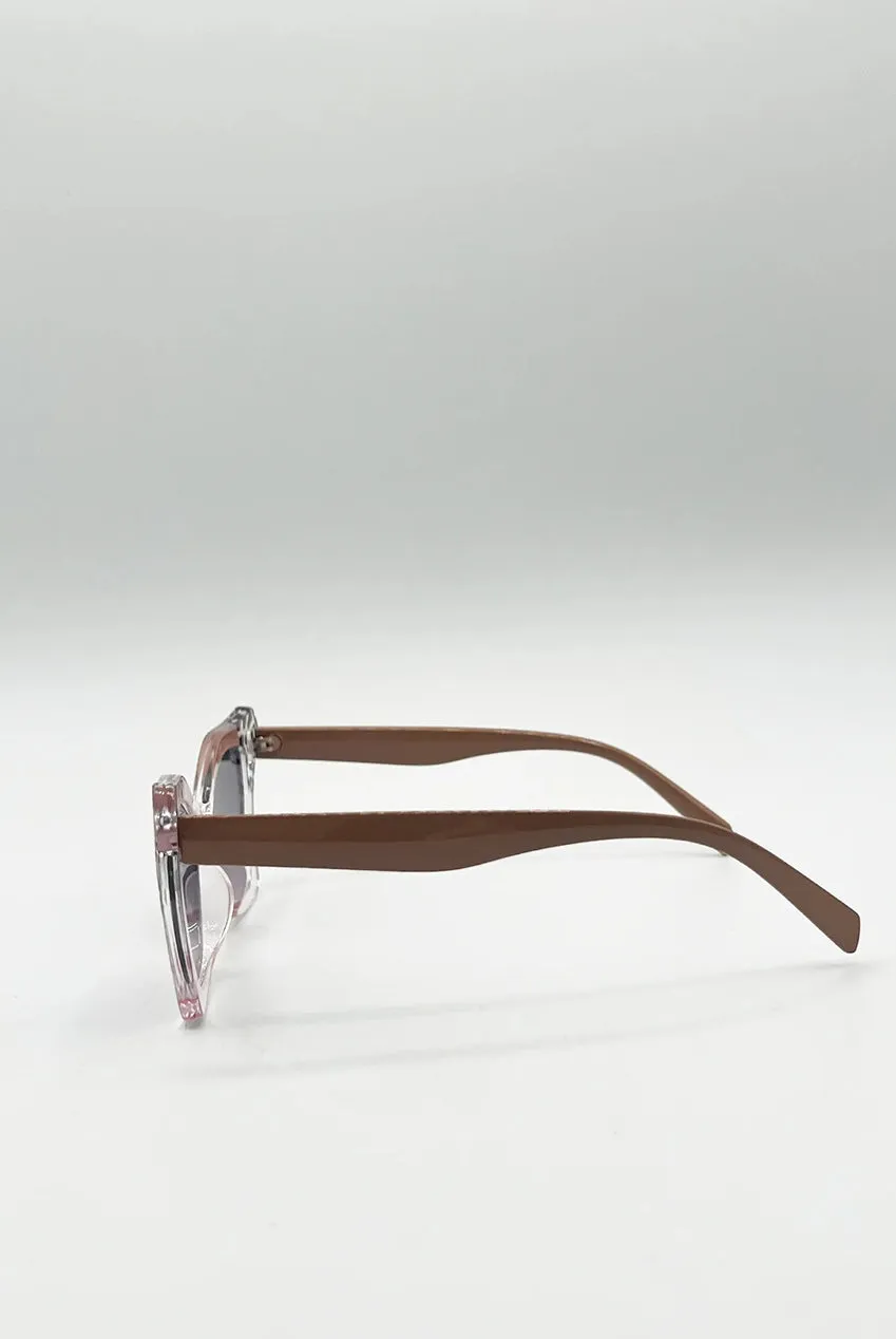 SVNX Cat-Eye occhiali sole nude oversize