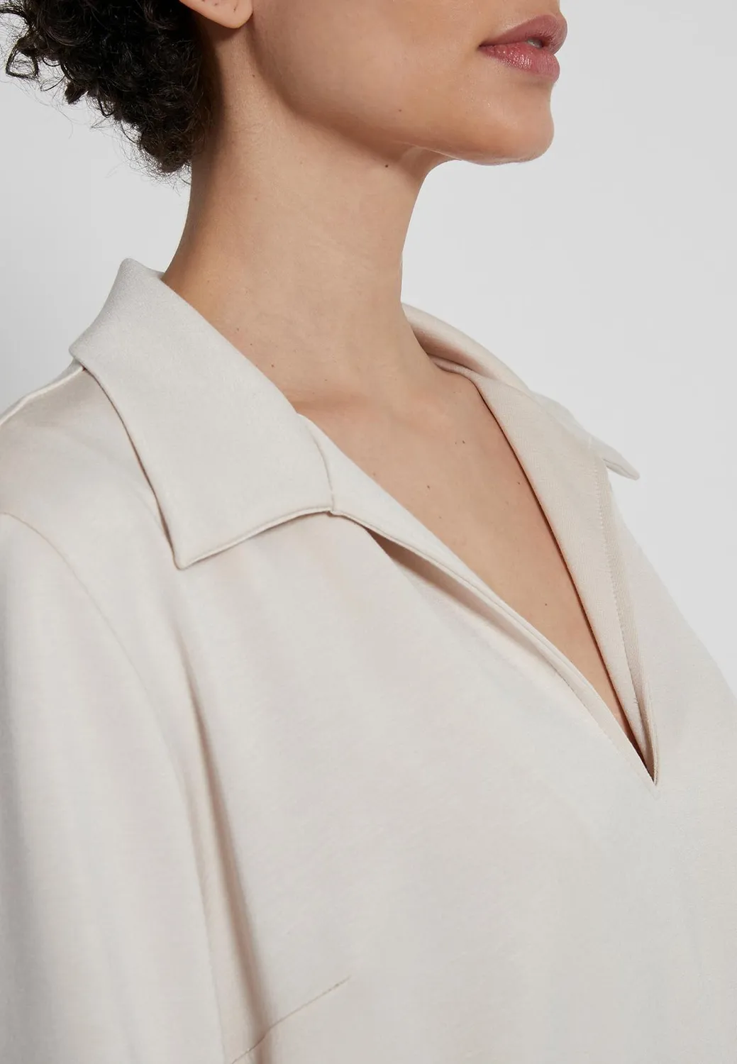 Ana Alcazar Hecani Abito Jersey Bianco Tasche Ufficio