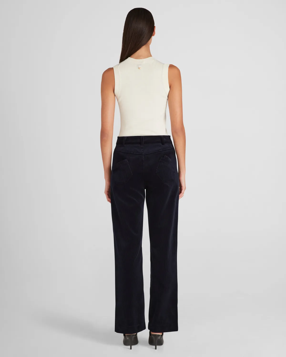 Violante Nessi Baar top maglia avorio cashmere cotone