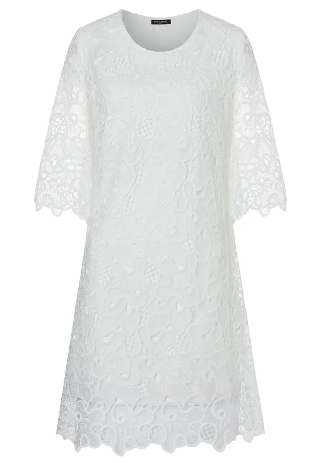 Ana Alcazar Zafona abito pizzo bianco linea A