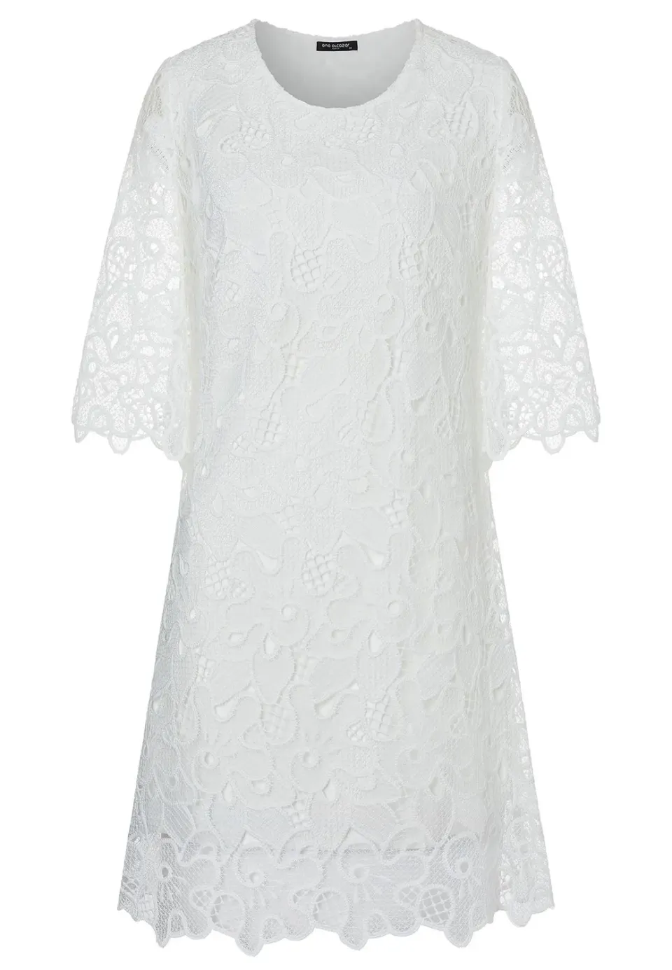 Ana Alcazar Zafona abito pizzo bianco linea A
