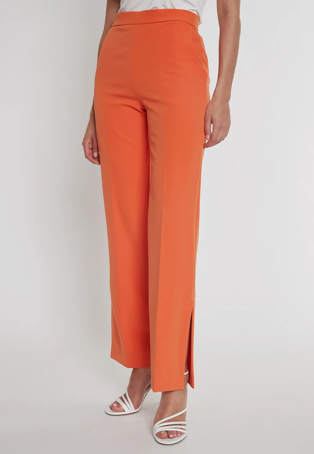 Ana Alcazar Pabari pantaloni estivi albicocca spacco