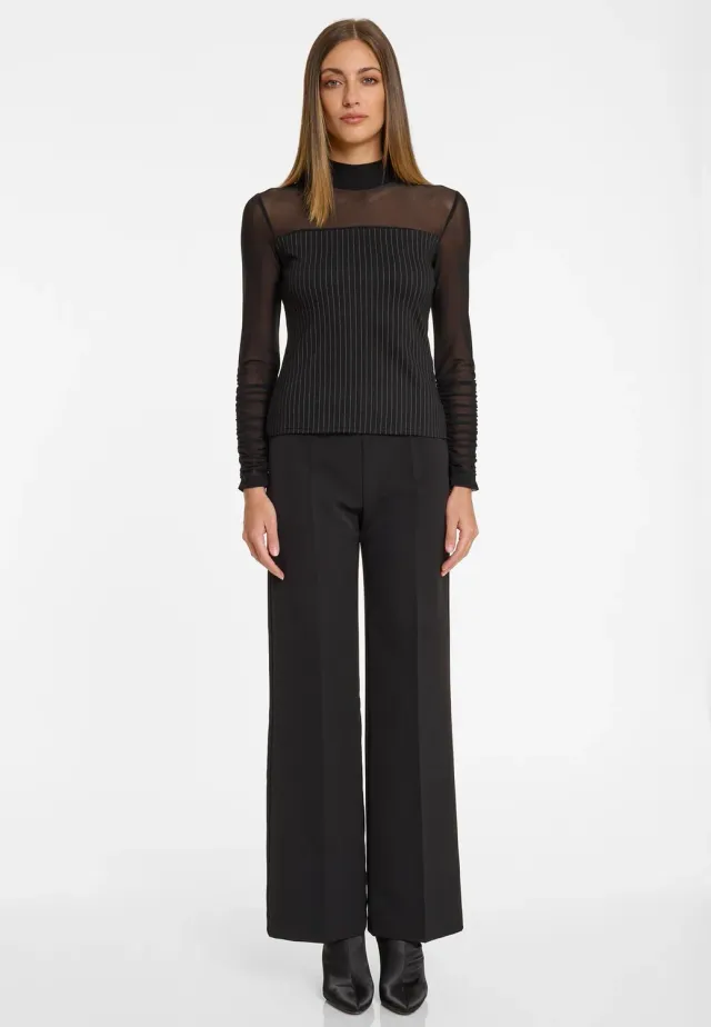 Ana Alcazar Angi top nero gessato elegante