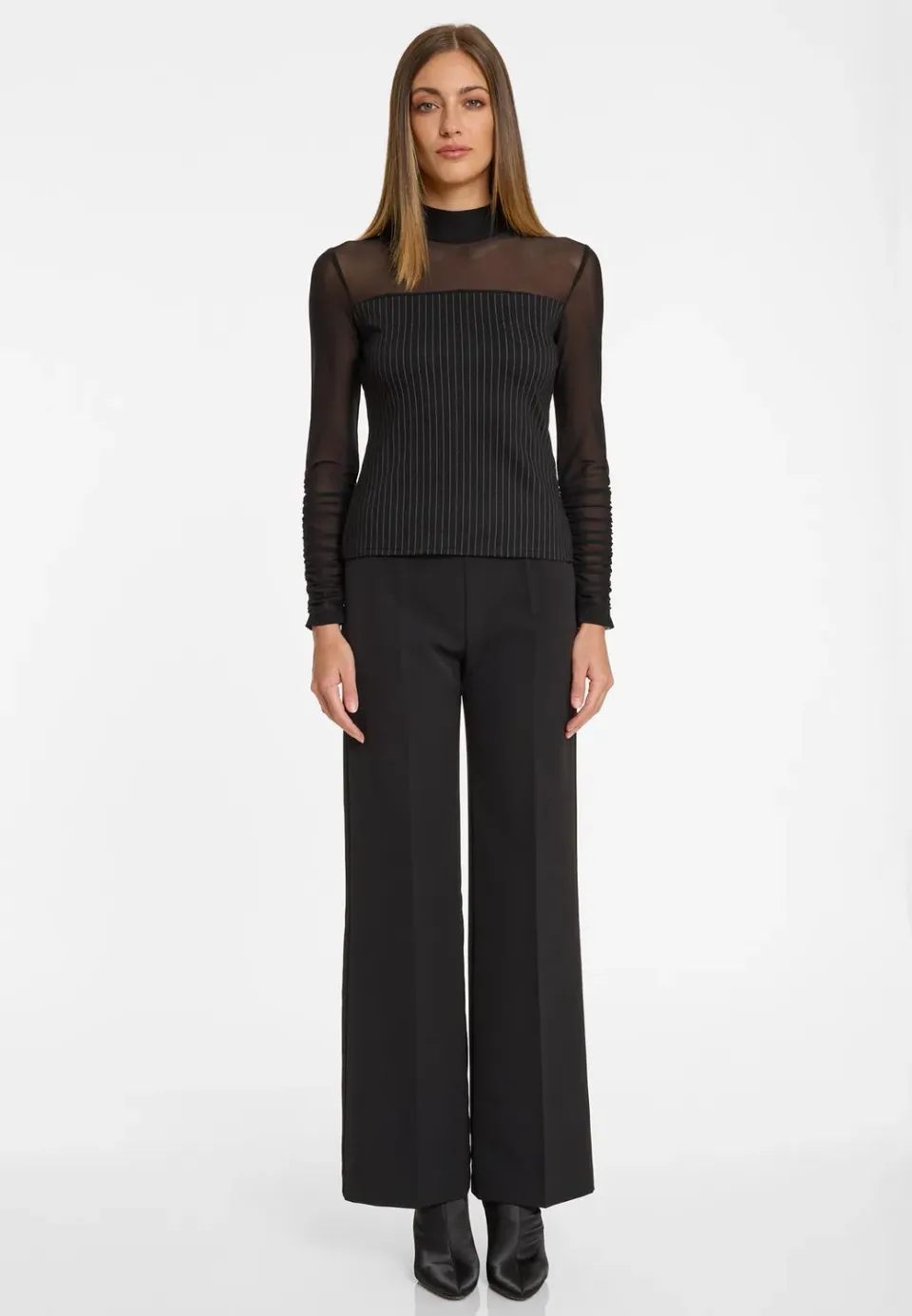 Ana Alcazar Angi top nero gessato elegante