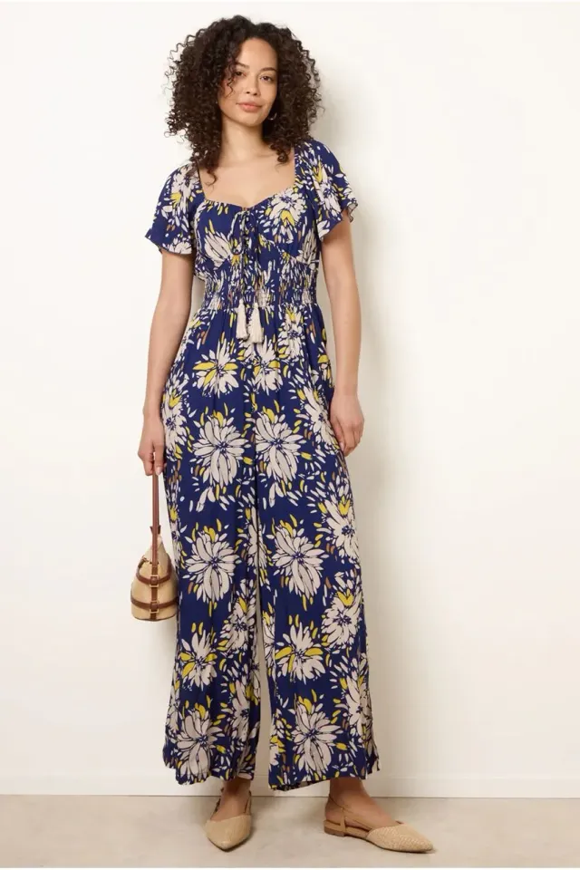 Blue Vanilla Shirred Waist Tuta Gialla Limone