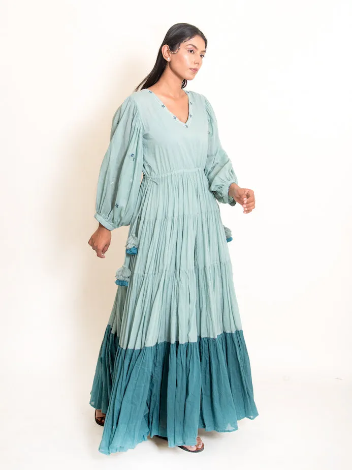 Our Dve Stark Dress abito verde menta cotone
