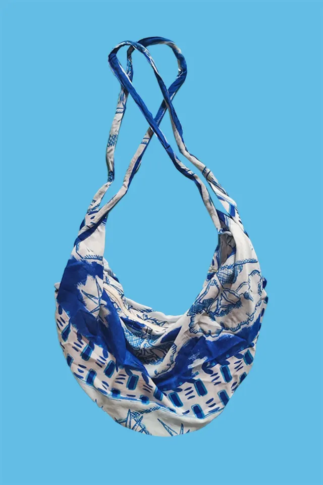 Antica Sartoria DV1905 sacca a spalla blu cotone Napoli