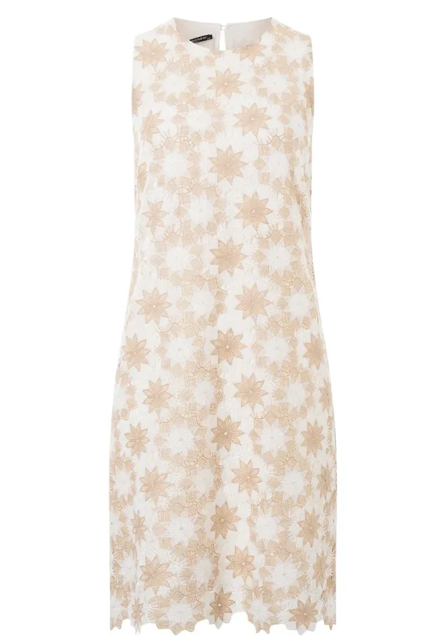 Ana Alcazar Pada abito in pizzo beige corto