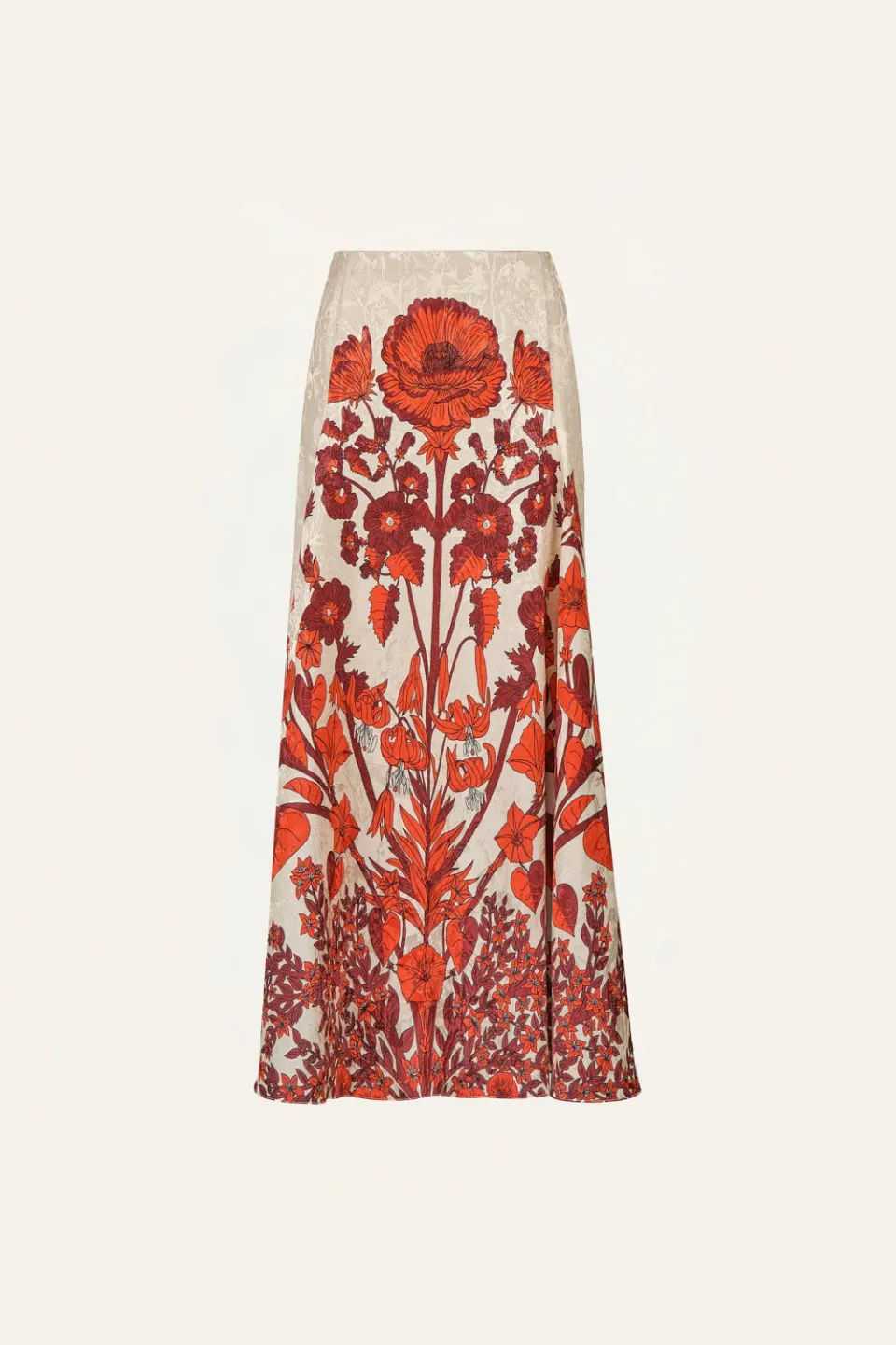 Johanna Ortiz Encanto De Isla Gonna Jacquard Rossa