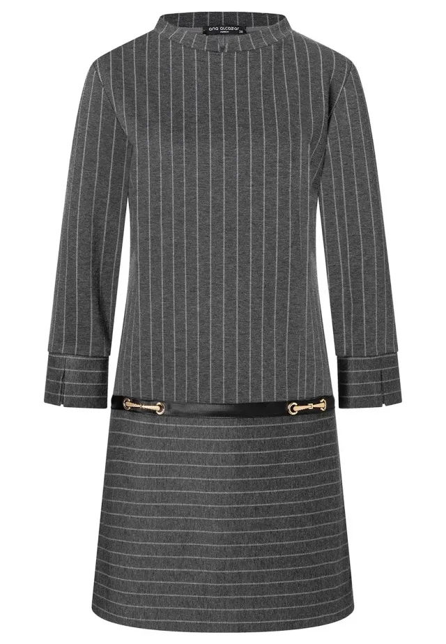 Ana Alcazar Somoni abito jersey gessato grigio