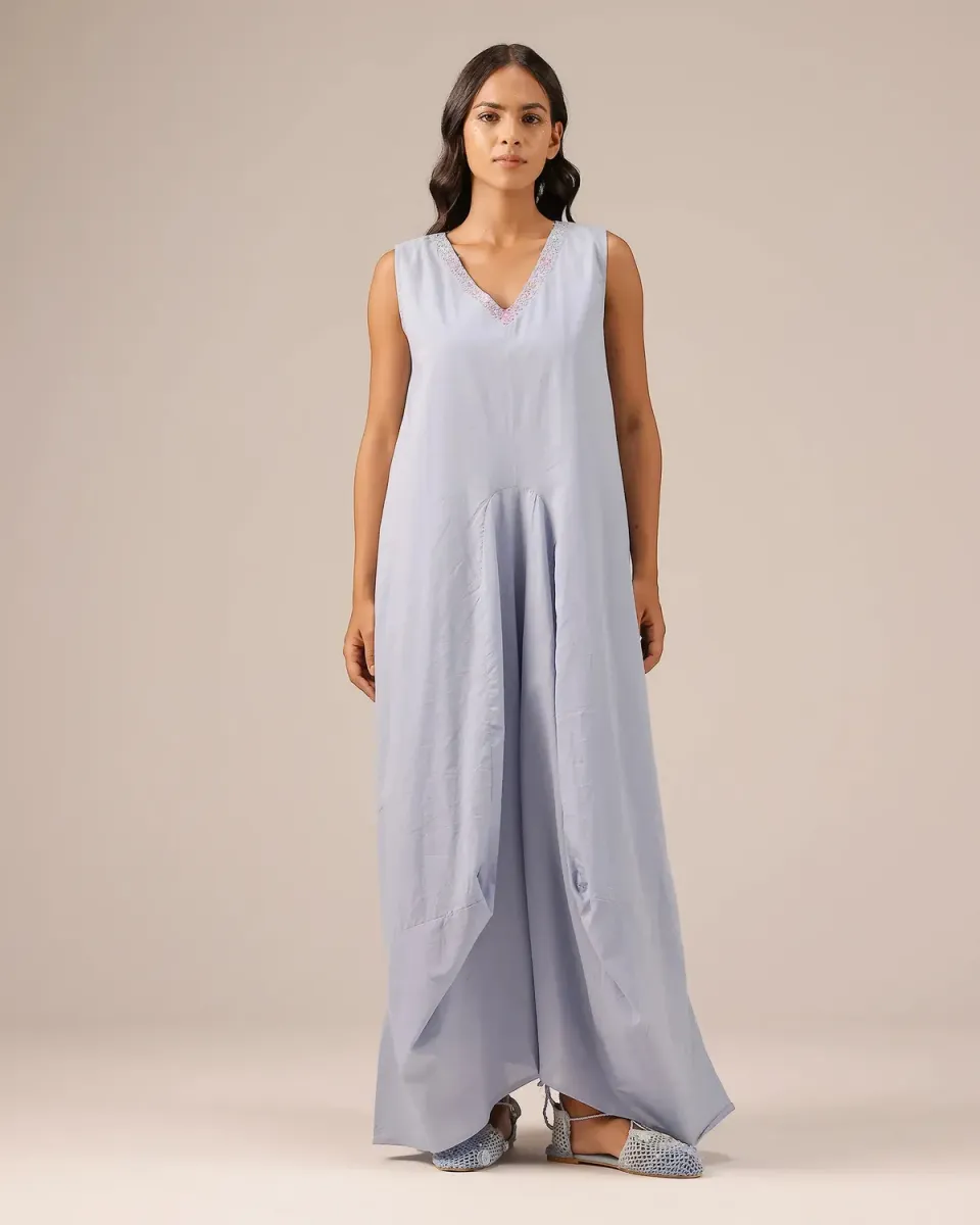 Our Dve Tropical Sorbet Ocean Dusk abito blu cotone