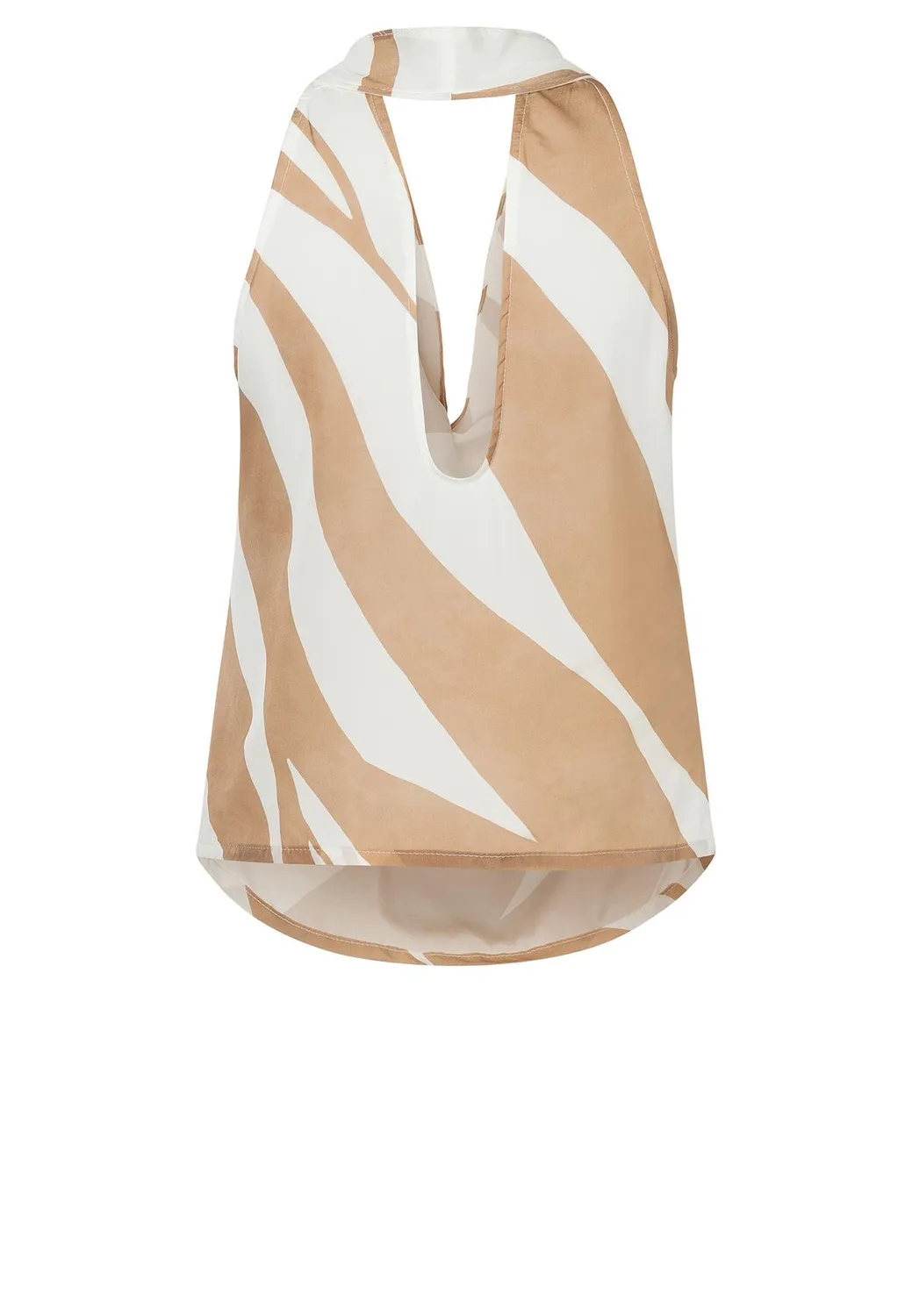 Ana Alcazar Rasty Top Smanicato Viscosa Zebra Beige