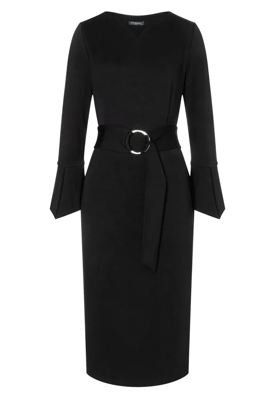 Ana Alcazar Mehea abito tubino nero jersey ufficio