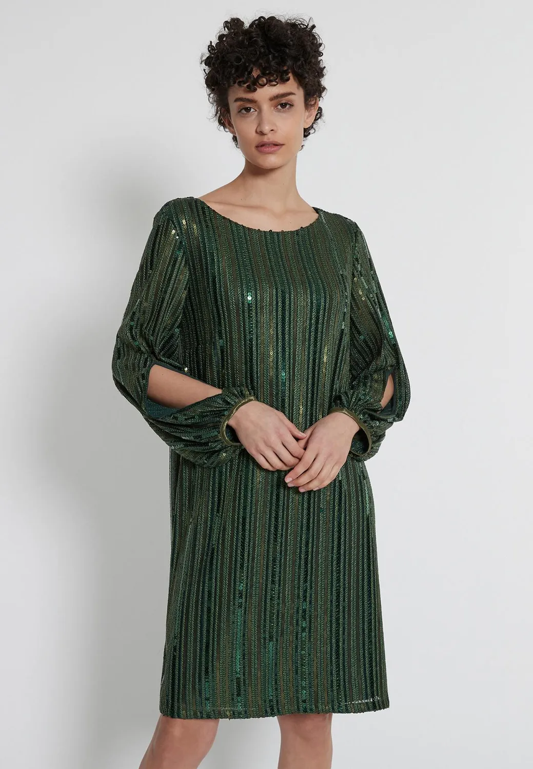 Ana Alcazar Habora abito paillettes cocktail nero