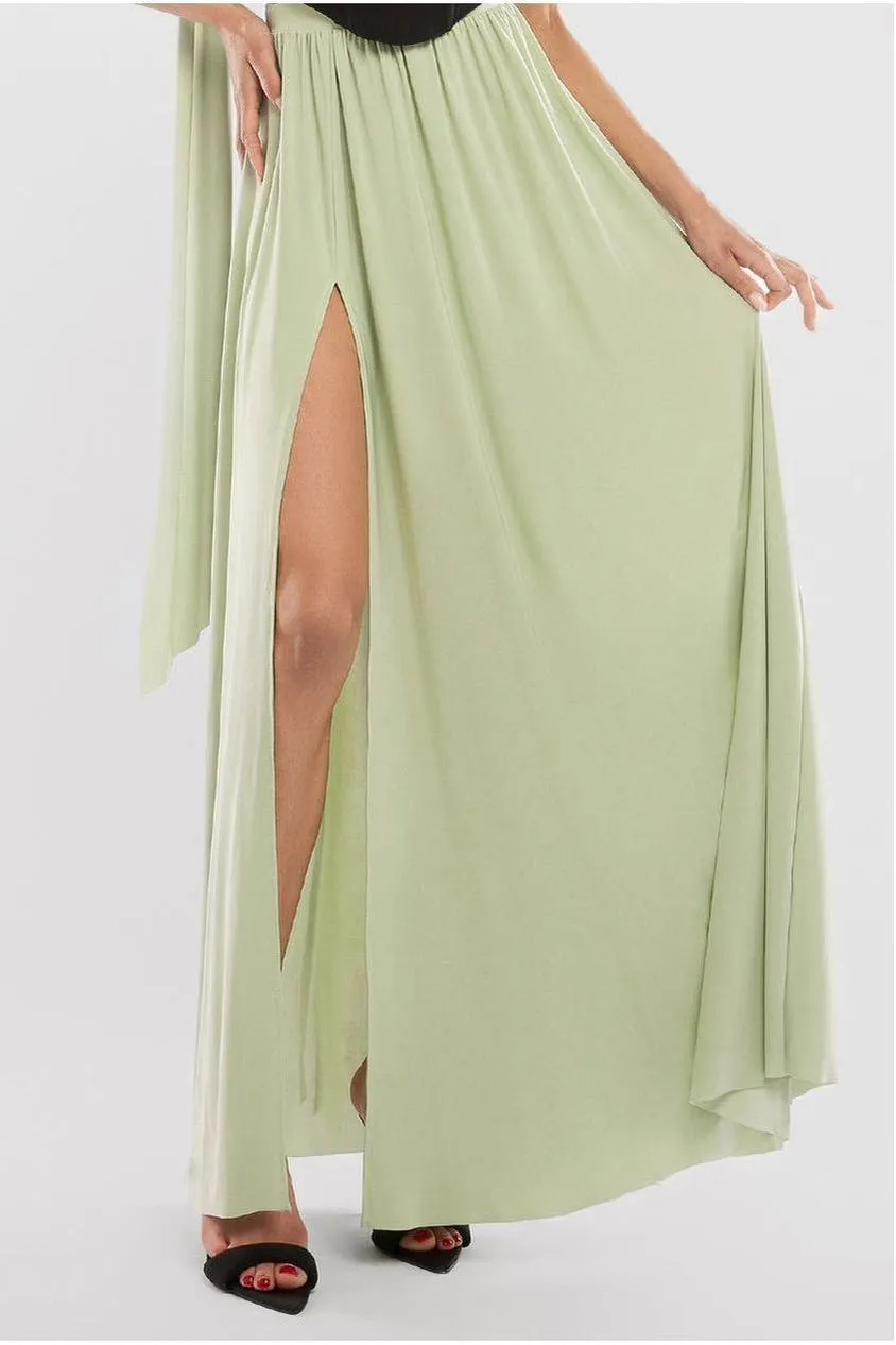 Goddiva Side Split gonna maxi blu avio spacco