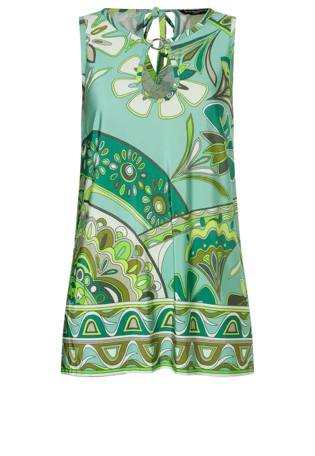 Ana Alcazar Zimba top verde spalle scoperte