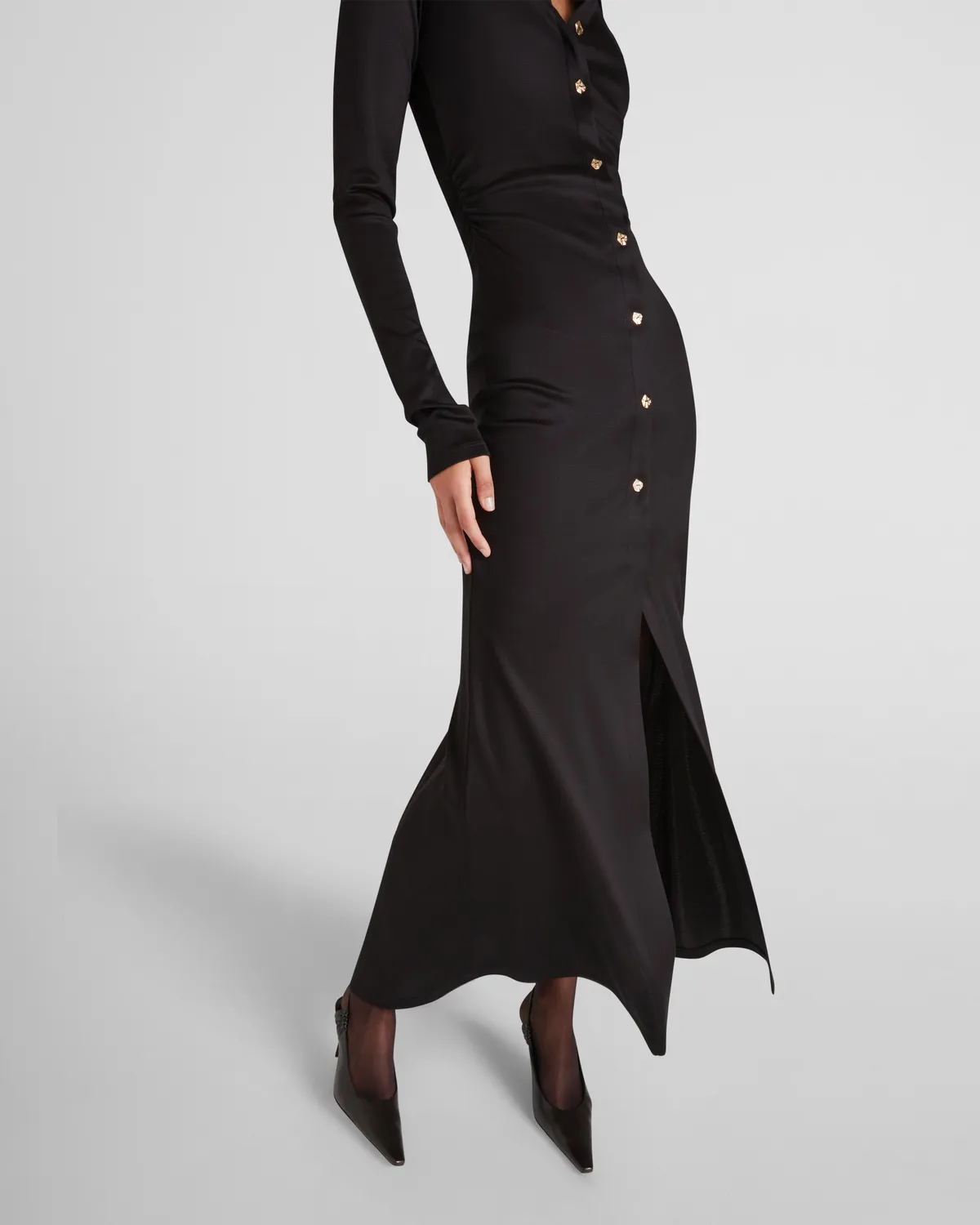 Violante Nessi Deanna abito nero jersey seta scollo