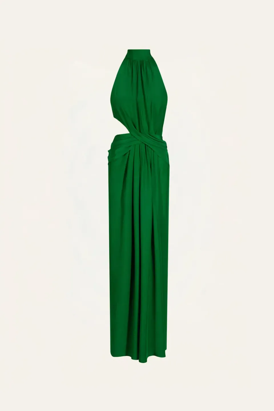 Johanna Ortiz Excepcionalidad abito lungo verde in crepe