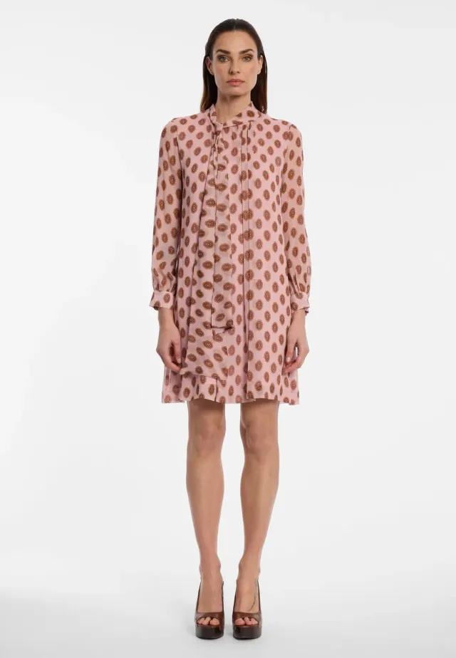 Ana Alcazar Eopathy abito chiffon rosa foulard