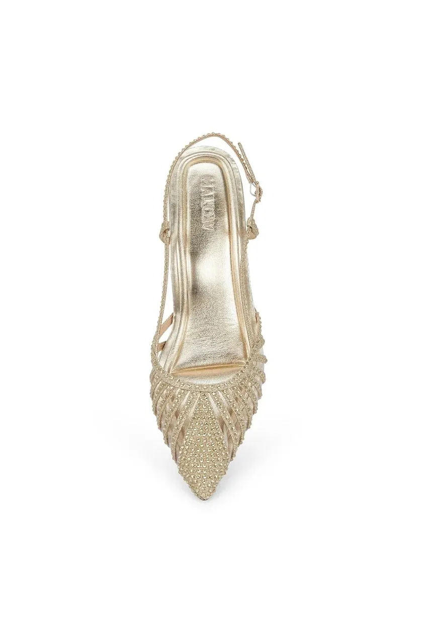 Malow London Selena décolleté slingback neri tacco 8,5