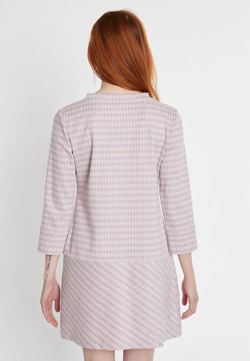 Ana Alcazar Sobany abito mini sixties pied-de-poule