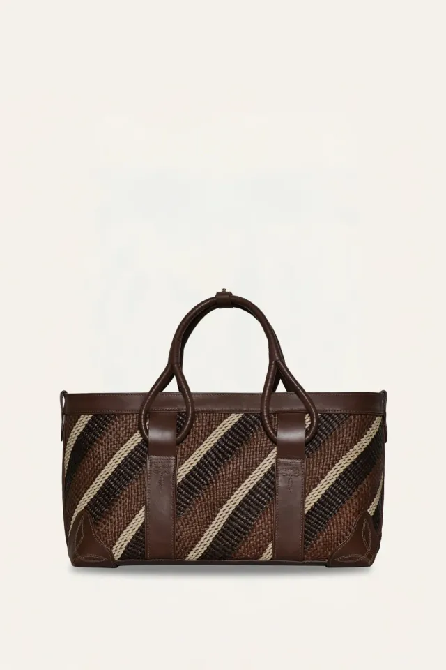Johanna Ortiz Palm & Spirit borsa tote paglia marrone intrecciata