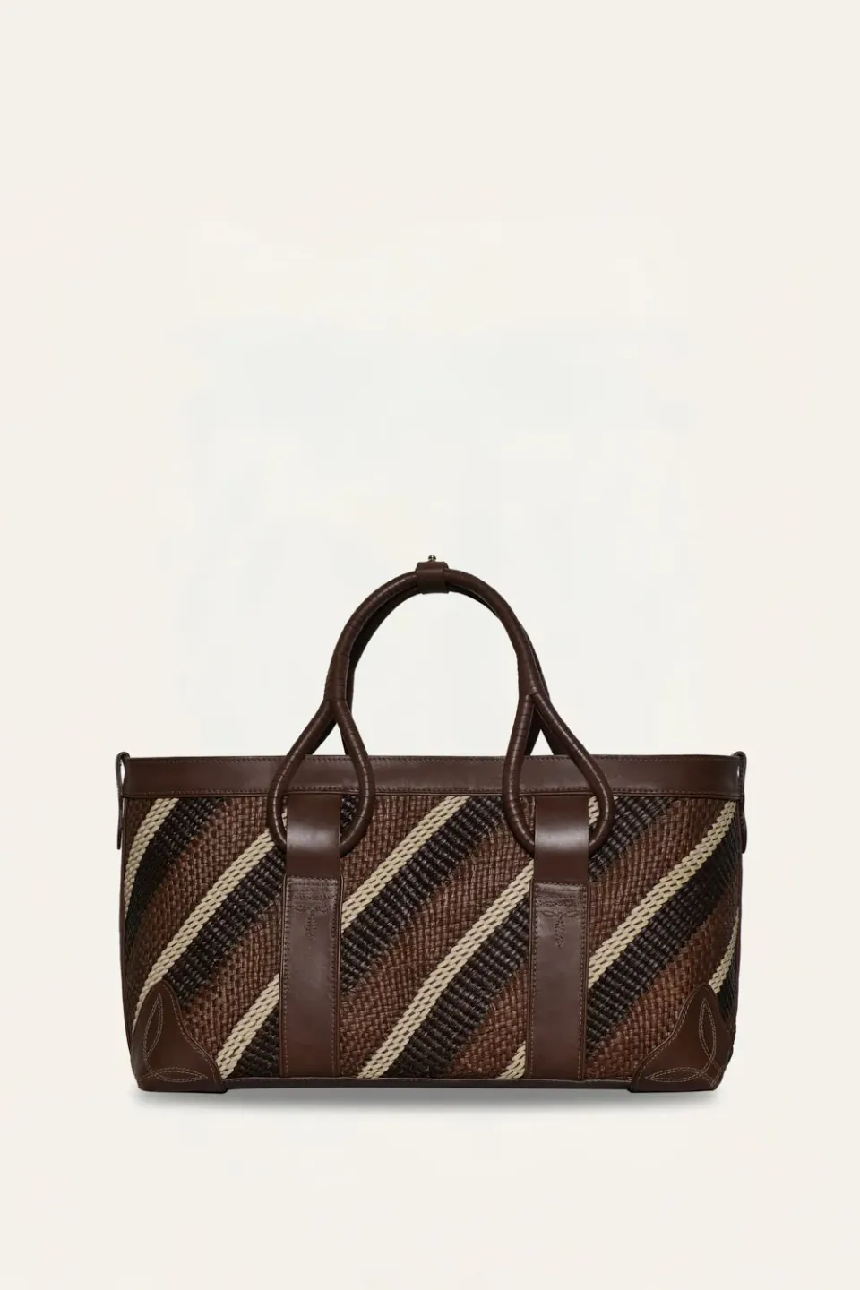 Johanna Ortiz Palm & Spirit borsa tote paglia marrone intrecciata
