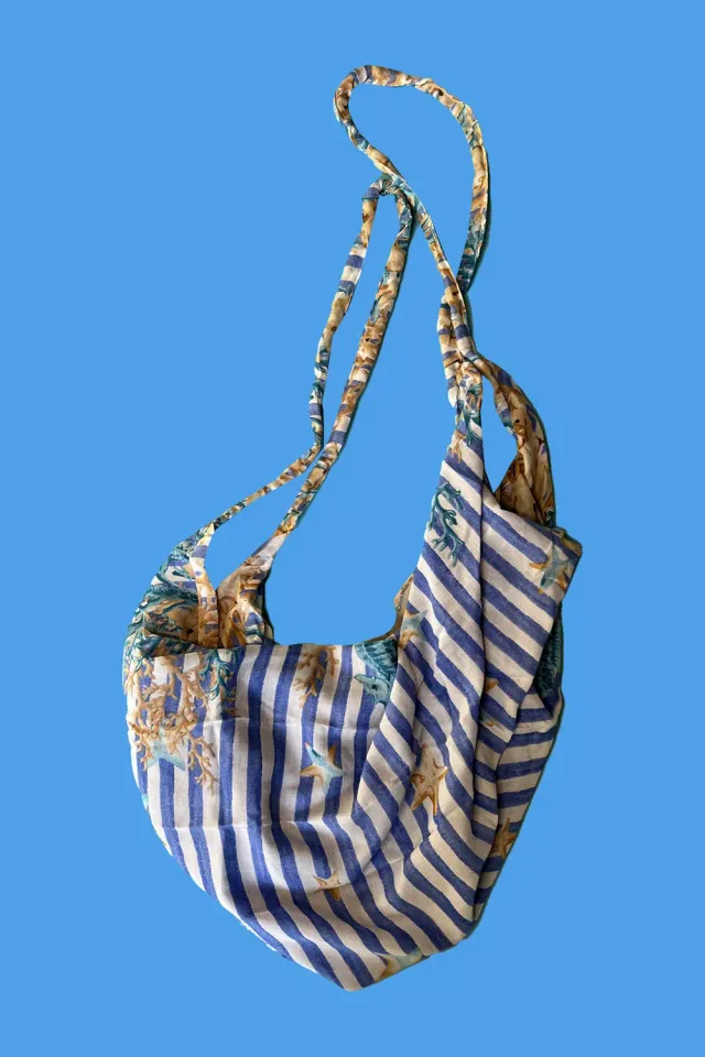 Antica Sartoria DV1872 sacca a spalla blu cotone