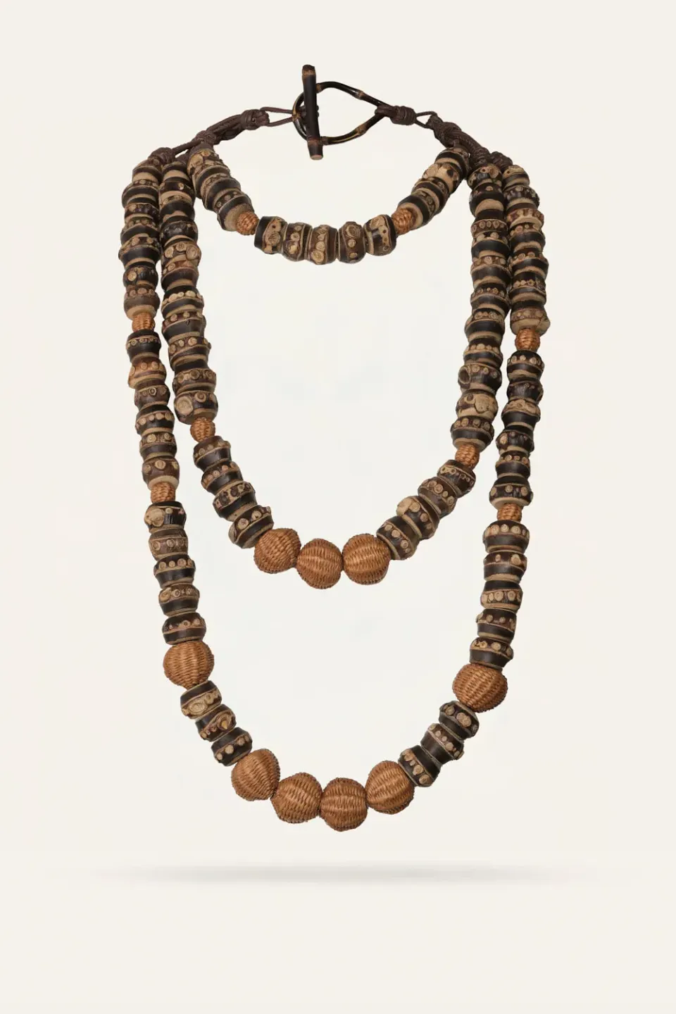 Johanna Ortiz Bamboo Meets Rodeo collana marrone 3 fili
