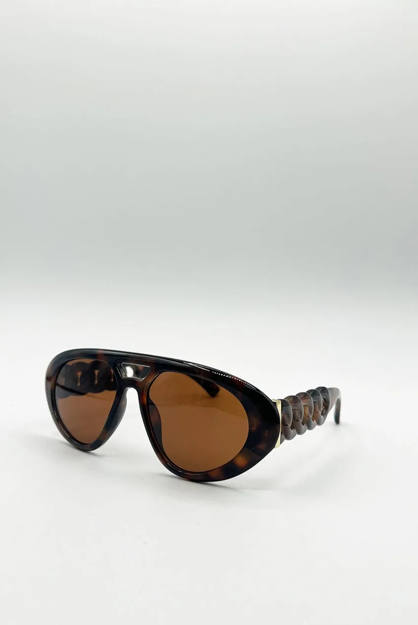 SVNX Chunky Aviator occhiali da sole arancioni