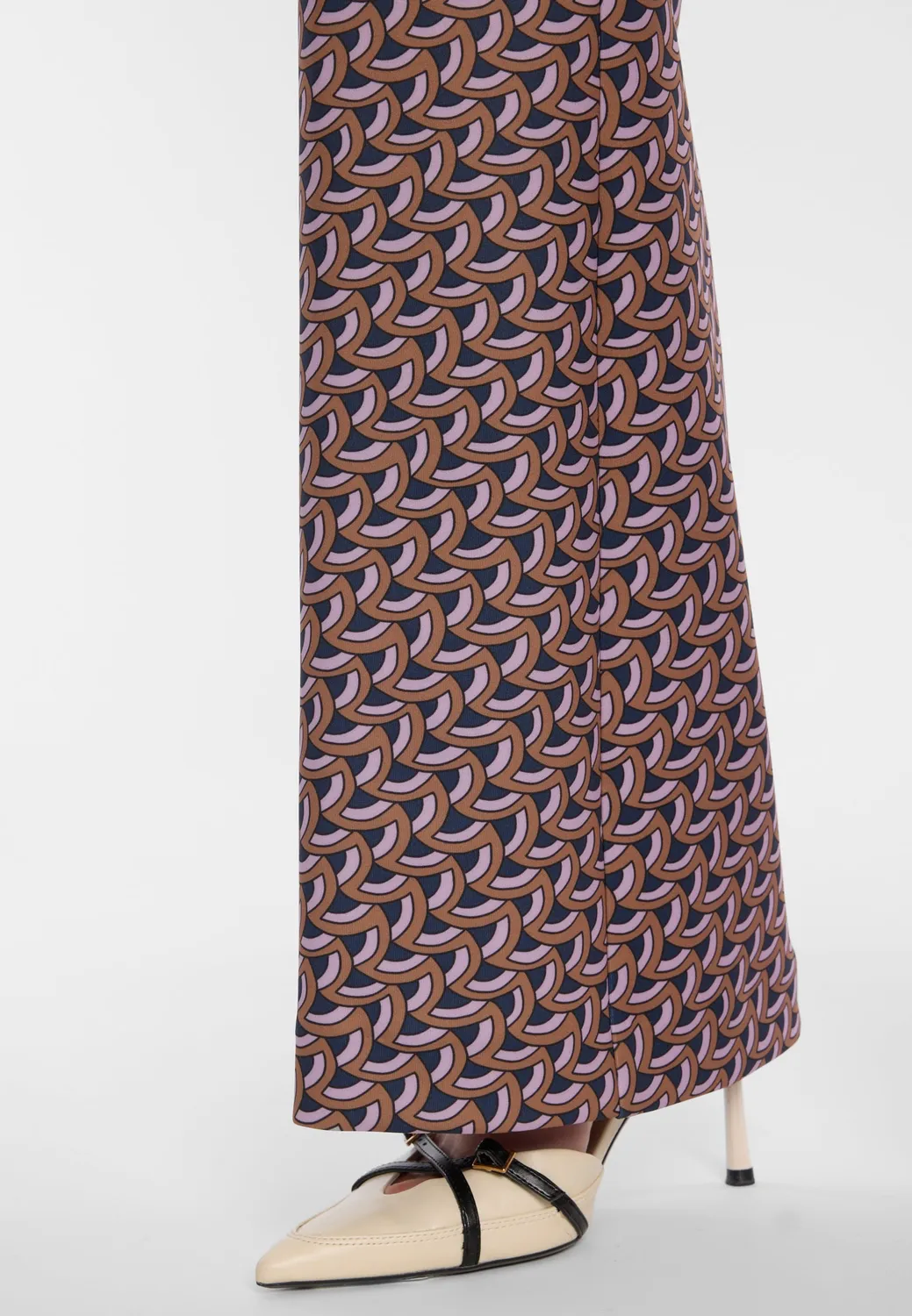 Ana Alcazar Elofina pantaloni bootcut stampa grafica bordeaux